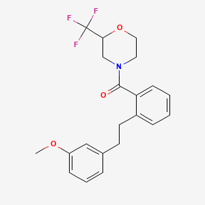 molecular formula C21H22F3NO3 B5261998 4-{2-[2-(3-methoxyphenyl)ethyl]benzoyl}-2-(trifluoromethyl)morpholine 