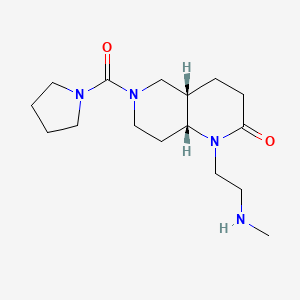 molecular formula C16H28N4O2 B5262024 rel-(4aS,8aR)-1-[2-(methylamino)ethyl]-6-(1-pyrrolidinylcarbonyl)octahydro-1,6-naphthyridin-2(1H)-one hydrochloride 