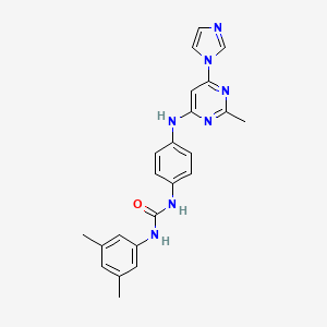 molecular formula C23H23N7O B5262025 N-(3,5-dimethylphenyl)-N'-(4-{[6-(1H-imidazol-1-yl)-2-methyl-4-pyrimidinyl]amino}phenyl)urea 