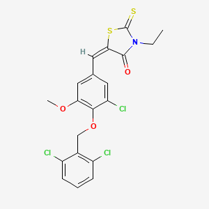 5-{3-chloro-4-[(2,6-dichlorobenzyl)oxy]-5-methoxybenzylidene}-3-ethyl-2-thioxo-1,3-thiazolidin-4-one