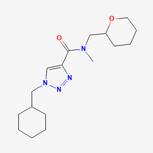 molecular formula C17H28N4O2 B5262087 1-(cyclohexylmethyl)-N-methyl-N-(tetrahydro-2H-pyran-2-ylmethyl)-1H-1,2,3-triazole-4-carboxamide 