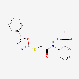 2-(5-Pyridin-2-yl-[1,3,4]oxadiazol-2-ylsulfanyl)-N-(2-trifluoromethyl-phenyl)-acetamide