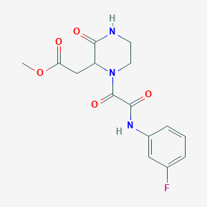 molecular formula C15H16FN3O5 B5262147 methyl {1-[[(3-fluorophenyl)amino](oxo)acetyl]-3-oxopiperazin-2-yl}acetate 