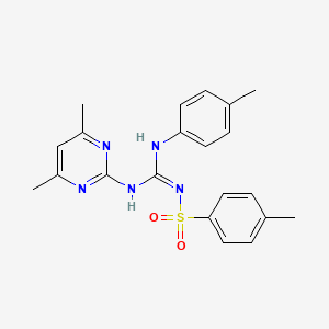 molecular formula C21H23N5O2S B5262157 (Z)-N'-(4,6-DIMETHYLPYRIMIDIN-2-YL)-N''-(4-METHYLBENZENESULFONYL)-N-(4-METHYLPHENYL)GUANIDINE 