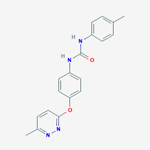 molecular formula C19H18N4O2 B5262168 N-(4-methylphenyl)-N'-{4-[(6-methyl-3-pyridazinyl)oxy]phenyl}urea 