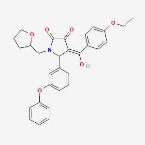 4-(4-ethoxybenzoyl)-3-hydroxy-5-(3-phenoxyphenyl)-1-(tetrahydro-2-furanylmethyl)-1,5-dihydro-2H-pyrrol-2-one