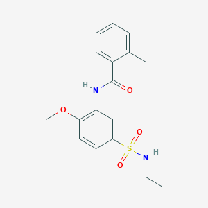 molecular formula C17H20N2O4S B5262209 N-{5-[(ethylamino)sulfonyl]-2-methoxyphenyl}-2-methylbenzamide 