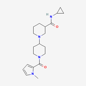 molecular formula C20H30N4O2 B5262223 N-cyclopropyl-1'-[(1-methyl-1H-pyrrol-2-yl)carbonyl]-1,4'-bipiperidine-3-carboxamide 