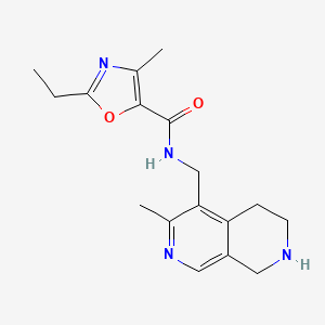 molecular formula C17H22N4O2 B5262229 2-ethyl-4-methyl-N-[(3-methyl-5,6,7,8-tetrahydro-2,7-naphthyridin-4-yl)methyl]-1,3-oxazole-5-carboxamide dihydrochloride 