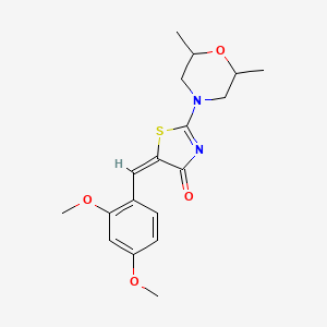 molecular formula C18H22N2O4S B5262232 5-(2,4-dimethoxybenzylidene)-2-(2,6-dimethyl-4-morpholinyl)-1,3-thiazol-4(5H)-one 