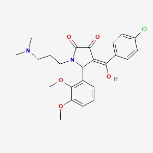 molecular formula C24H27ClN2O5 B5262239 4-(4-chlorobenzoyl)-5-(2,3-dimethoxyphenyl)-1-[3-(dimethylamino)propyl]-3-hydroxy-1,5-dihydro-2H-pyrrol-2-one 