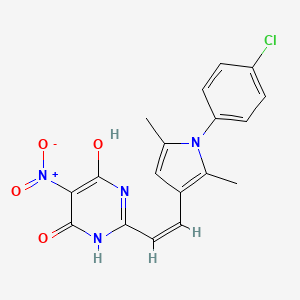 2-{2-[1-(4-chlorophenyl)-2,5-dimethyl-1H-pyrrol-3-yl]vinyl}-6-hydroxy-5-nitro-4(3H)-pyrimidinone