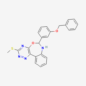 molecular formula C24H20N4O2S B5262298 6-[3-(benzyloxy)phenyl]-3-(methylthio)-6,7-dihydro[1,2,4]triazino[5,6-d][3,1]benzoxazepine 