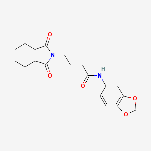 molecular formula C19H20N2O5 B5262356 N-1,3-benzodioxol-5-yl-4-(1,3-dioxo-1,3,3a,4,7,7a-hexahydro-2H-isoindol-2-yl)butanamide 