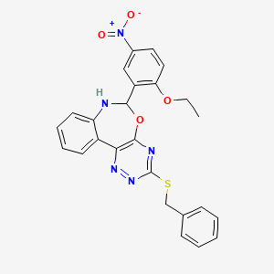 3-(benzylthio)-6-(2-ethoxy-5-nitrophenyl)-6,7-dihydro[1,2,4]triazino[5,6-d][3,1]benzoxazepine