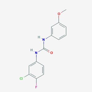 molecular formula C14H12ClFN2O2 B5262424 N-(3-chloro-4-fluorophenyl)-N'-(3-methoxyphenyl)urea 