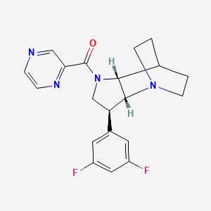 molecular formula C20H20F2N4O B5262439 (2R*,3S*,6R*)-3-(3,5-difluorophenyl)-5-(2-pyrazinylcarbonyl)-1,5-diazatricyclo[5.2.2.0~2,6~]undecane 