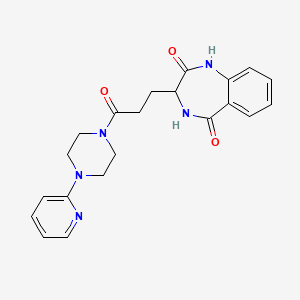 molecular formula C21H23N5O3 B5262462 3-{3-oxo-3-[4-(2-pyridinyl)-1-piperazinyl]propyl}-3,4-dihydro-1H-1,4-benzodiazepine-2,5-dione 