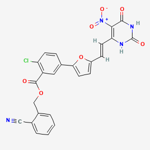 molecular formula C25H15ClN4O7 B5262463 2-cyanobenzyl 2-chloro-5-{5-[2-(5-nitro-2,6-dioxo-1,2,3,6-tetrahydro-4-pyrimidinyl)vinyl]-2-furyl}benzoate 