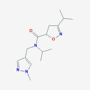 molecular formula C15H24N4O2 B5262467 N,3-diisopropyl-N-[(1-methyl-1H-pyrazol-4-yl)methyl]-4,5-dihydroisoxazole-5-carboxamide 