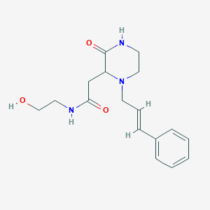 N-(2-hydroxyethyl)-2-{3-oxo-1-[(2E)-3-phenyl-2-propen-1-yl]-2-piperazinyl}acetamide