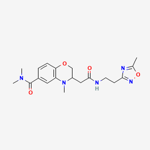 N,N,4-trimethyl-3-(2-{[2-(5-methyl-1,2,4-oxadiazol-3-yl)ethyl]amino}-2-oxoethyl)-3,4-dihydro-2H-1,4-benzoxazine-6-carboxamide