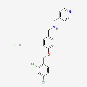 1-[4-[(2,4-dichlorophenyl)methoxy]phenyl]-N-(pyridin-4-ylmethyl)methanamine;hydrochloride