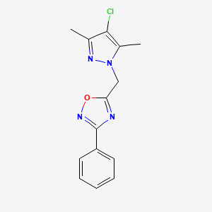 5-[(4-chloro-3,5-dimethyl-1H-pyrazol-1-yl)methyl]-3-phenyl-1,2,4-oxadiazole