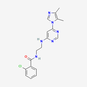 2-chloro-N-(2-{[6-(4,5-dimethyl-1H-imidazol-1-yl)-4-pyrimidinyl]amino}ethyl)benzamide