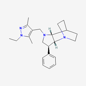 (2R*,3S*,6R*)-5-[(1-ethyl-3,5-dimethyl-1H-pyrazol-4-yl)methyl]-3-phenyl-1,5-diazatricyclo[5.2.2.0~2,6~]undecane