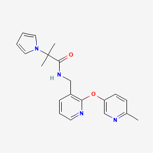 molecular formula C20H22N4O2 B5262548 2-methyl-N-({2-[(6-methylpyridin-3-yl)oxy]pyridin-3-yl}methyl)-2-(1H-pyrrol-1-yl)propanamide 