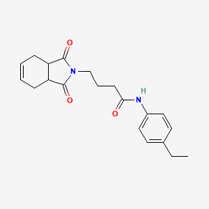 molecular formula C20H24N2O3 B5262559 4-(1,3-dioxo-1,3,3a,4,7,7a-hexahydro-2H-isoindol-2-yl)-N-(4-ethylphenyl)butanamide 