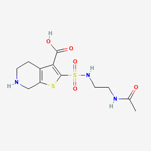 molecular formula C12H17N3O5S2 B5262597 2-({[2-(acetylamino)ethyl]amino}sulfonyl)-4,5,6,7-tetrahydrothieno[2,3-c]pyridine-3-carboxylic acid 