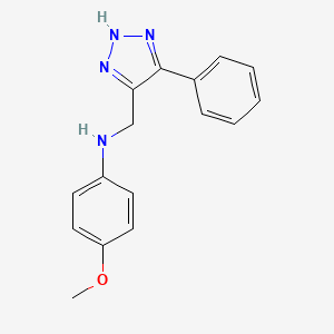 molecular formula C16H16N4O B5262598 (4-methoxyphenyl)[(4-phenyl-1H-1,2,3-triazol-5-yl)methyl]amine 