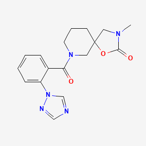 molecular formula C17H19N5O3 B5262600 3-methyl-7-[2-(1H-1,2,4-triazol-1-yl)benzoyl]-1-oxa-3,7-diazaspiro[4.5]decan-2-one 