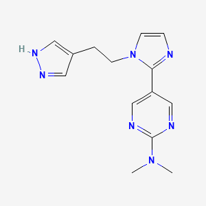 N,N-dimethyl-5-{1-[2-(1H-pyrazol-4-yl)ethyl]-1H-imidazol-2-yl}pyrimidin-2-amine