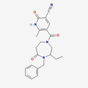 5-[(4-benzyl-3-ethyl-5-oxo-1,4-diazepan-1-yl)carbonyl]-6-methyl-2-oxo-1,2-dihydropyridine-3-carbonitrile