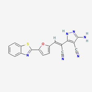 molecular formula C18H10N6OS B5262619 5-amino-3-{2-[5-(1,3-benzothiazol-2-yl)-2-furyl]-1-cyanovinyl}-1H-pyrazole-4-carbonitrile 