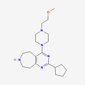 molecular formula C20H33N5O B5262634 2-cyclopentyl-4-[4-(2-methoxyethyl)-1-piperazinyl]-6,7,8,9-tetrahydro-5H-pyrimido[4,5-d]azepine dihydrochloride 