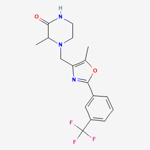 molecular formula C17H18F3N3O2 B5262639 3-methyl-4-({5-methyl-2-[3-(trifluoromethyl)phenyl]-1,3-oxazol-4-yl}methyl)piperazin-2-one 