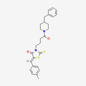 3-[4-(4-benzyl-1-piperidinyl)-4-oxobutyl]-5-(4-methylbenzylidene)-2-thioxo-1,3-thiazolidin-4-one