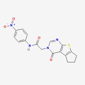 N-(4-nitrophenyl)-2-(4-oxo-6,7-dihydro-4H-cyclopenta[4,5]thieno[2,3-d]pyrimidin-3(5H)-yl)acetamide