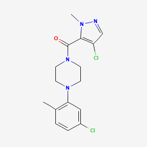 molecular formula C16H18Cl2N4O B5262719 1-(5-chloro-2-methylphenyl)-4-[(4-chloro-1-methyl-1H-pyrazol-5-yl)carbonyl]piperazine 