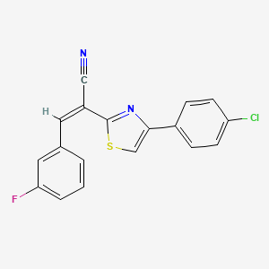 molecular formula C18H10ClFN2S B5262753 2-[4-(4-chlorophenyl)-1,3-thiazol-2-yl]-3-(3-fluorophenyl)acrylonitrile 