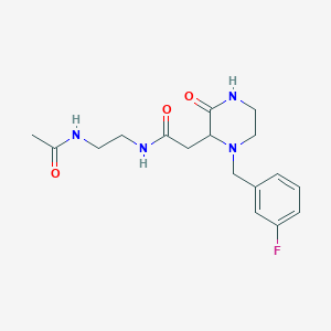 N-[2-(acetylamino)ethyl]-2-[1-(3-fluorobenzyl)-3-oxo-2-piperazinyl]acetamide