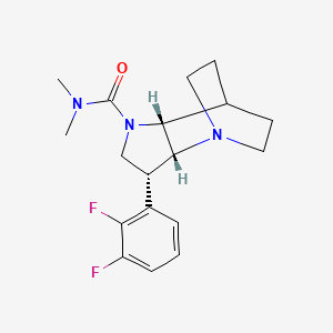 molecular formula C18H23F2N3O B5262788 (2R,3R,6R)-3-(2,3-difluorophenyl)-N,N-dimethyl-1,5-diazatricyclo[5.2.2.02,6]undecane-5-carboxamide 