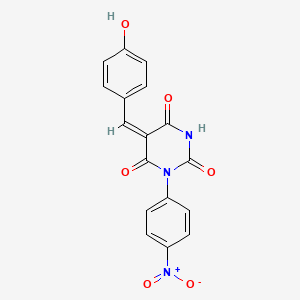 (5E)-5-[(4-hydroxyphenyl)methylidene]-1-(4-nitrophenyl)-1,3-diazinane-2,4,6-trione