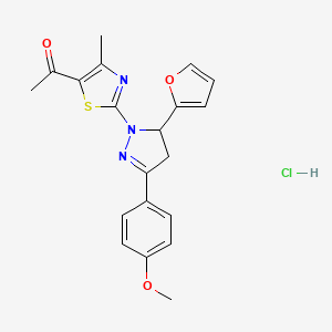 1-{2-[5-(2-furyl)-3-(4-methoxyphenyl)-4,5-dihydro-1H-pyrazol-1-yl]-4-methyl-1,3-thiazol-5-yl}ethanone hydrochloride