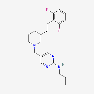 molecular formula C21H28F2N4 B5262842 5-({3-[2-(2,6-difluorophenyl)ethyl]-1-piperidinyl}methyl)-N-propyl-2-pyrimidinamine 