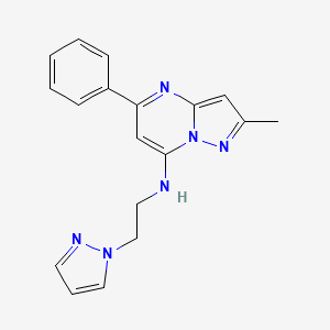 2-methyl-5-phenyl-N-[2-(1H-pyrazol-1-yl)ethyl]pyrazolo[1,5-a]pyrimidin-7-amine